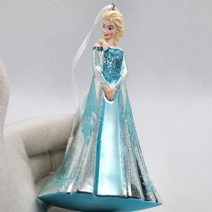 Disney's Frozen Queen Elsa Ice Castel Gown Glass Hallmark Christmas Ornament